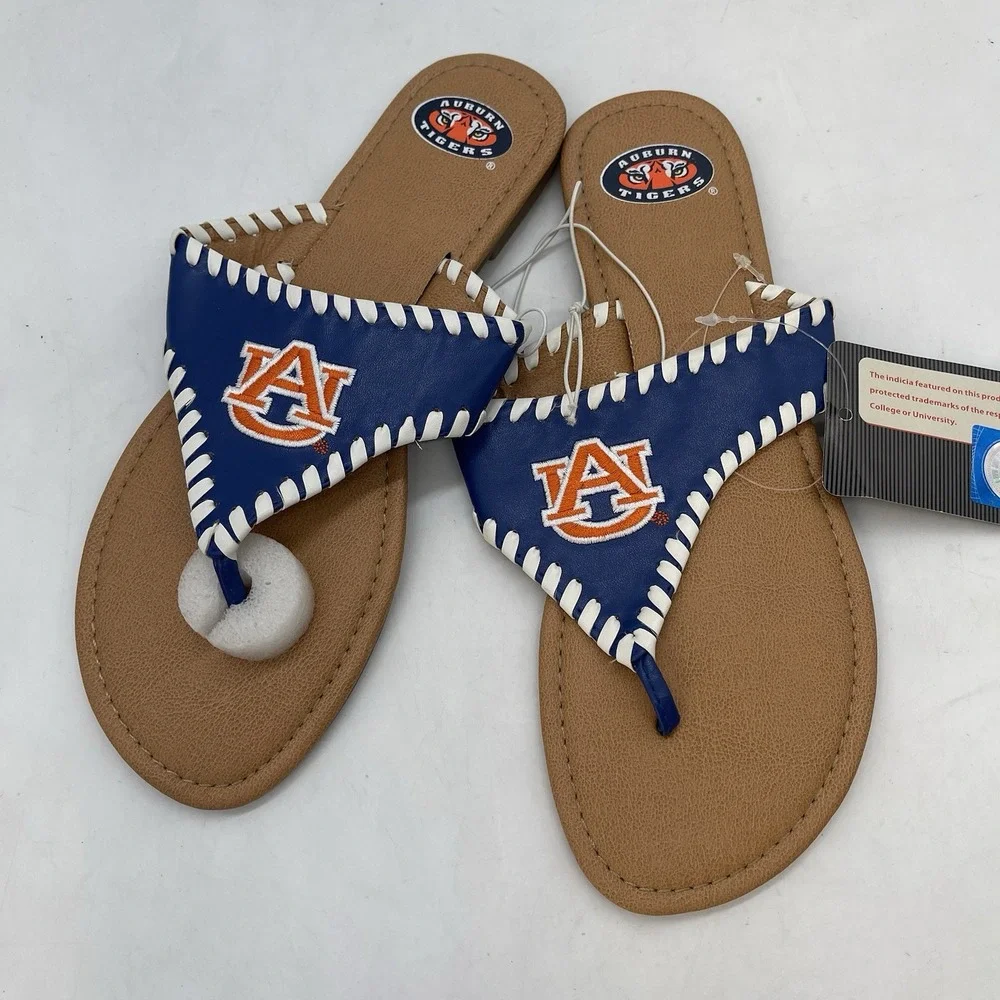 Auburn University Flip-Flops Womens 9 Men's 8 Sandals Thong Casual Sports